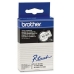 Nastro Laminato per Etichettatrici Brother TC-201 Bianco/Nero 12 mm 12 mm x 7,7 m