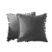 Coussin Romimex Gris Pompons 45 x 45 x 10 cm