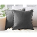 Coussin Romimex Gris Pompons 45 x 45 x 10 cm