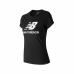 Dames-T-Shirt met Korte Mouwen New Balance WT91546 Zwart