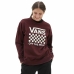 Damessweater zonder Capuchon Vans Lock Box Crew-B Kastanjebruin