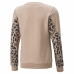 Camisola sem Capuz Menina Puma Alpha Crew Neck Bege Leopardo Cor de Rosa