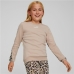 Sweatshirt zonder Capuchon voor Meisjes Puma Alpha Crew Neck Beige Luipaard Roze