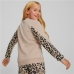 Pulover brez Kapuce za Punčke Puma Alpha Crew Neck Bež Leopard Roza