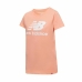 Camisola de Manga Curta Mulher New Balance Essentials Stacked Cor de Rosa