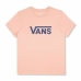 Women’s Short Sleeve T-Shirt Vans Drop V SS Crew-B W Peach Salmon