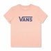 Kortærmet T-shirt til Kvinder Vans Drop V SS Crew-B W Peach Laksefarvet