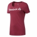 Camisola de Manga Curta Mulher Reebok Linear Rosa Afrodisíaco