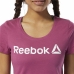 Camisola de Manga Curta Mulher Reebok Linear Rosa Afrodisíaco