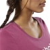 Dames-T-Shirt met Korte Mouwen Reebok Linear Heet Roze