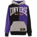 Sweatshirt med hætte til piger Converse Throwback Split Block Sort Multifarvet