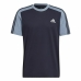 Herren Kurzarm-T-Shirt Adidas Essentials Mélange Dunkelblau