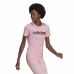 Camisola de Manga Curta Mulher Adidas Loungewear Essentials Slim Logo Cor de Rosa