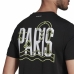 Camiseta de Manga Corta Hombre Adidas Aeroready Paris Graphic Tenis Negro