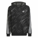 Bluza z kapturem Dziecięca Adidas 3 Stripes Czarny