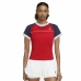 Dames-T-Shirt met Korte Mouwen Nike Tennis Blauw Rood