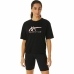 Dames-T-Shirt met Korte Mouwen Asics Tiger Zwart