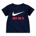 Camisola de Manga Curta Infantil Nike Swoosh Azul Marinho