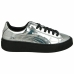 Naisten lenkkikengät Puma Basket Platform Metallic  Vaaleanharmaa