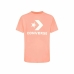 Uniseks T-Shirt met Korte Mouwen Converse Standard Fit Center Front Large Zalm