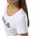 Dames-T-Shirt met Korte Mouwen Reebok Scoop Neck Wit