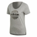 Camisola de Manga Curta Mulher Adidas Linear Cinzento claro