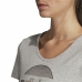 Dames-T-Shirt met Korte Mouwen Adidas Linear Lichtgrijs