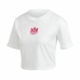 Camisola de Manga Curta Mulher Adidas Adicolor 3D Trefoil Branco