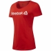 Camisola de Manga Curta Mulher Reebok Scoop Neck Vermelho