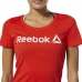 Camisola de Manga Curta Mulher Reebok Scoop Neck Vermelho