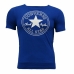 T-Shirt met Korte Mouwen voor kinderen Converse Core Chuck Taylor Patch Blauw