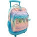 Mochila Escolar com Rodas Blin-Blin Love Turquesa 43 x 34 x 24 cm