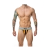 Tanga Mob Eroticwear Negro Naranja XL