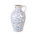 Vaso Romimex Azul Branco Porcelana 30 x 50 x 30 cm Com pega