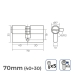 Cylinder EDM 85181 r13 nickel Short camlock European