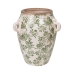 Vaso Romimex Verde Bege Porcelana 23 x 27 x 23 cm Com pegas