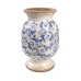 Vaso Romimex Azul Branco Porcelana 18 x 27 x 18 cm