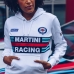 Dámska mikina s kapucňou Sparco Martini Racing Biela