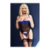 Conjunto de Lingerie Chilirose Azul Preto S 3 Peças