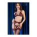 Conjunto de Lingerie Chilirose Preto Vermelho L/XL 4 Peças