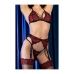 Conjunto de Lingerie Chilirose Preto Vermelho L/XL 4 Peças