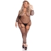 Bodystocking Pink Lipstick Zwart (XL)