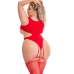 Bodystocking Pink Lipstick Red (L)