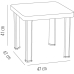 Masa laterală Resol Andorra Alb polipropilenă 47 x 47 x 41 cm