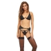 Conjunto de Lingerie Bombshell Boudoir Preto (M)