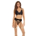 Set di Lingerie Bombshell Boudoir Nero (M)