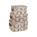 Set decoratieve dozen Romimex Wit Beige Natuurlijke Vezel (3 Onderdelen)