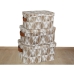 Set decoratieve dozen Romimex Wit Beige Natuurlijke Vezel (3 Onderdelen)