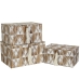 Juego de Cajas Decorativas Romimex Blanco Beige Fibra natural (3 Piezas)