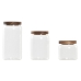 3 Tube DKD Home Decor Drvo akacije Borosilikatno staklo (1 L) (400 ml) (700 ml) (3 Dijelovi)